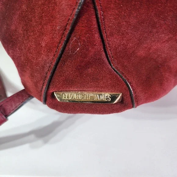 Elizabeth And James Leather Drawstring Backpack Sling Bag Purse Rad Suede